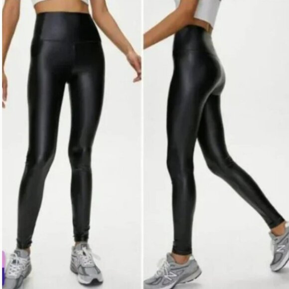Wilfred Free Aritzia Daria Faux Leather Leggings Black - L - Picture 1 of 5